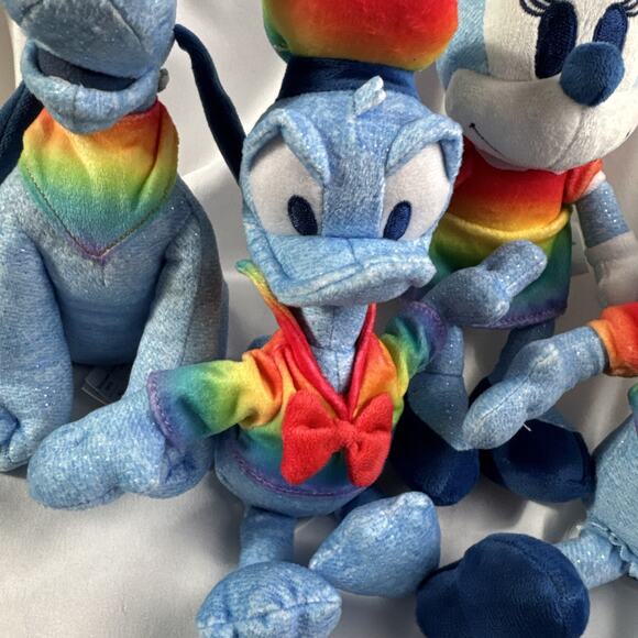 Disney Rainbow Pride Plush Plushies Set of 4 NWOT Pluto Minnie Donald Daisy - Picture 3 of 11